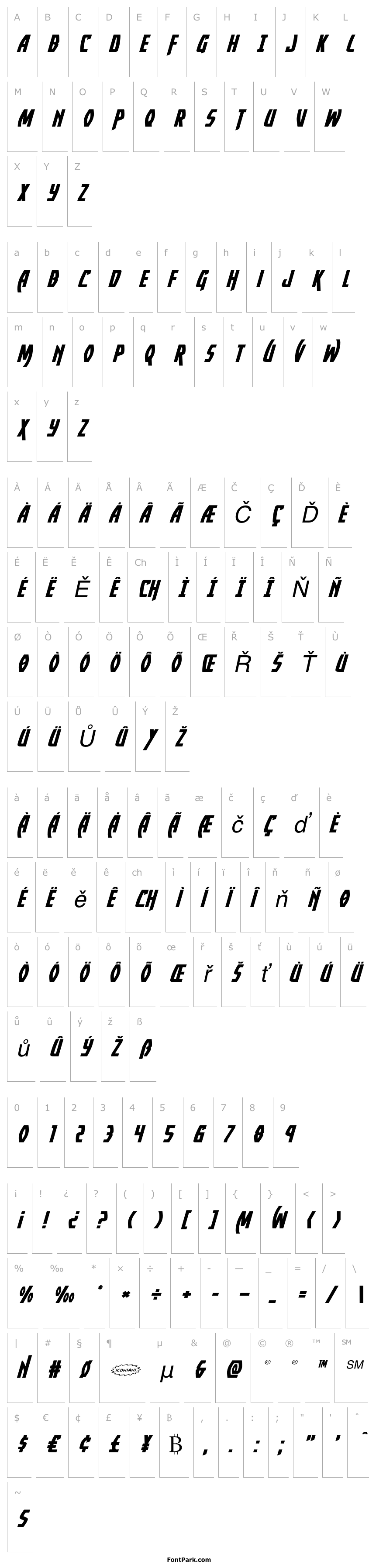 Přehled Yankee Clipper Expanded Italic
