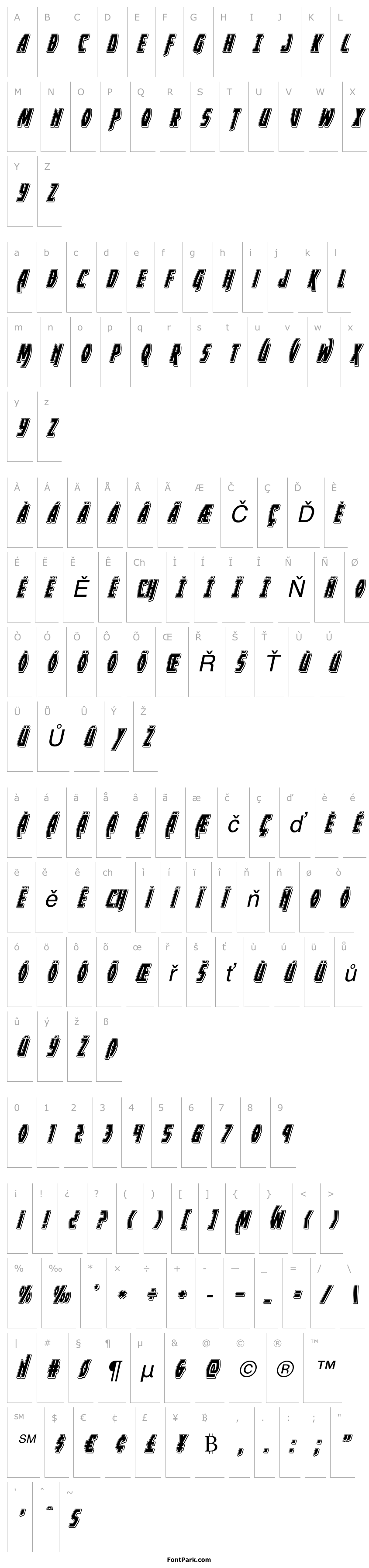 Overview Yankee Clipper Punch Italic