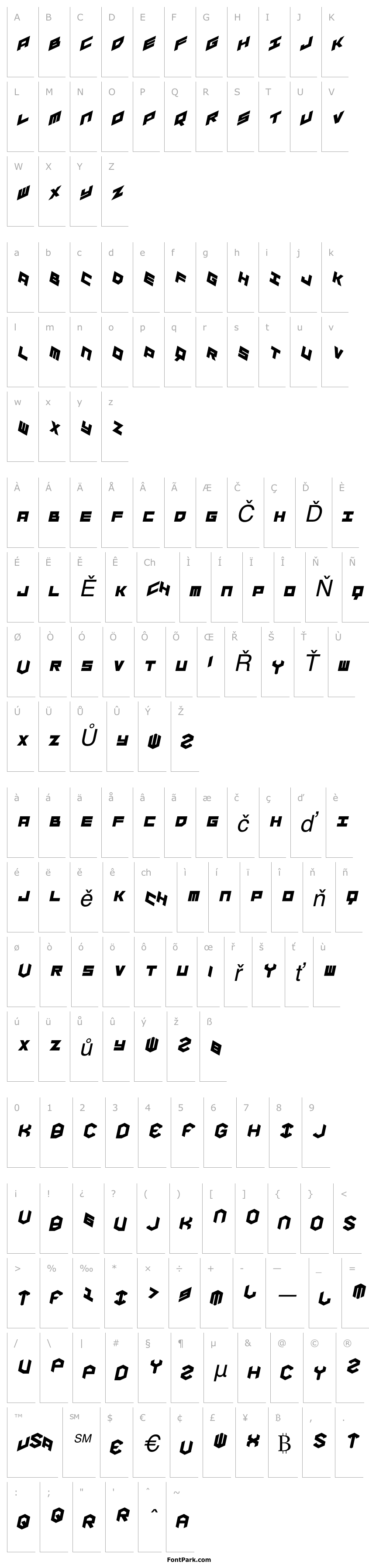 Přehled YAY USA Italic