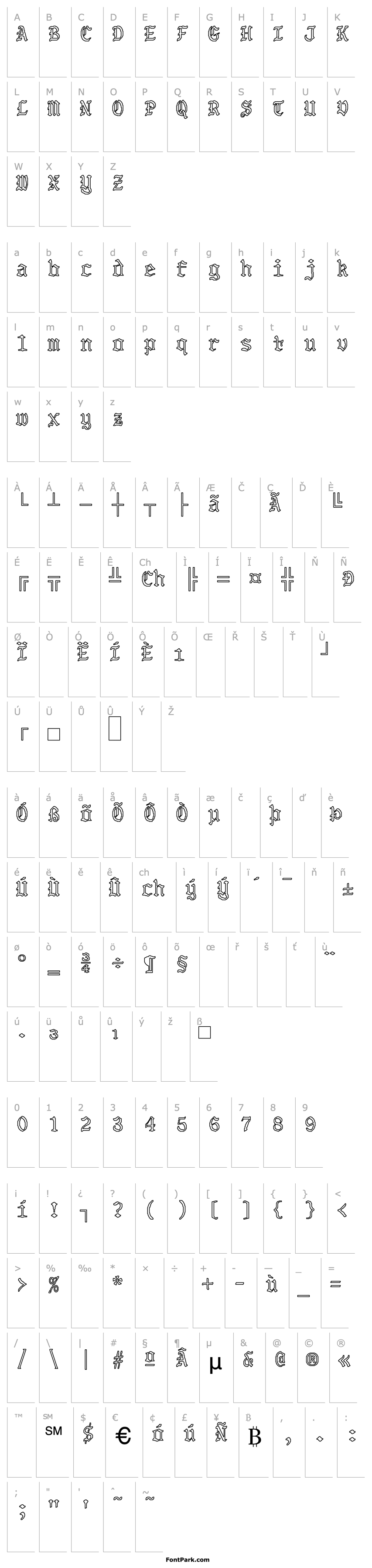 Overview Ye Olde Font 1