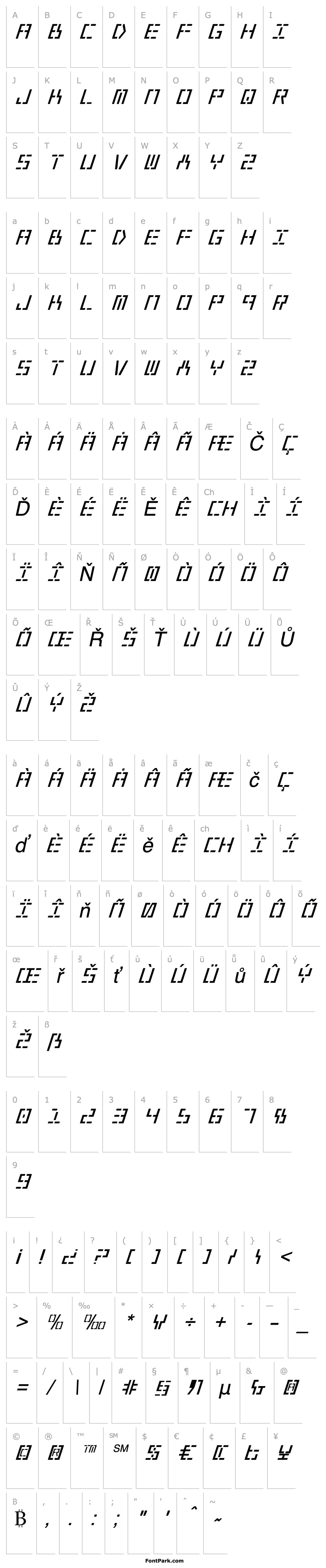 Přehled Year 2000 Italic