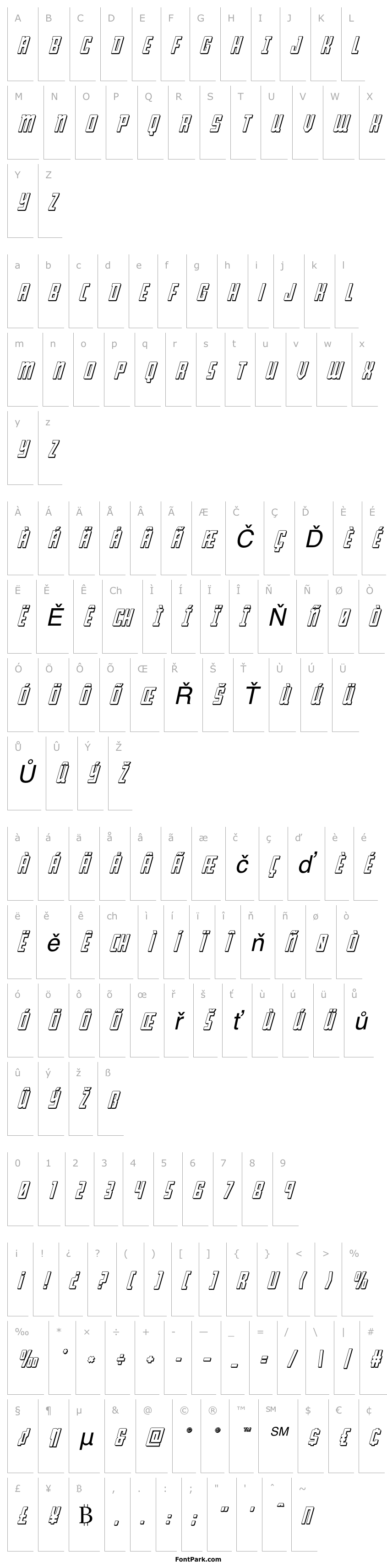 Overview Young Patriot 3D Italic