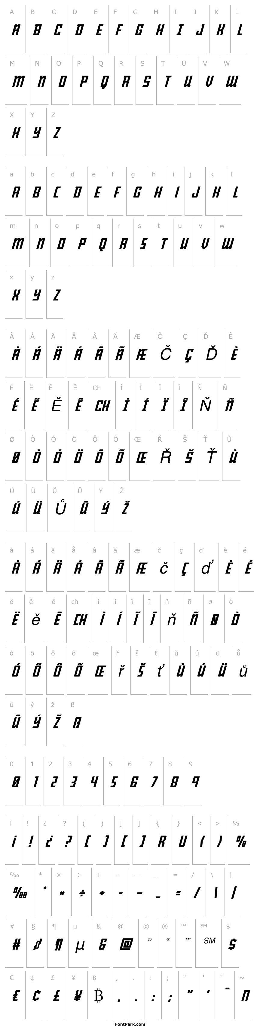 Overview Young Patriot Expanded Italic