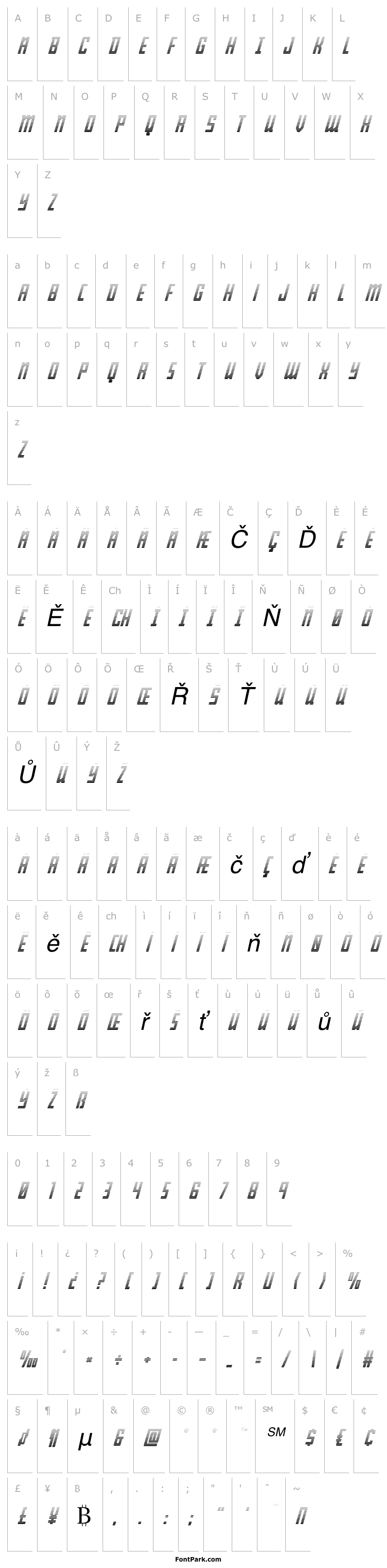 Přehled Young Patriot Gradient Italic