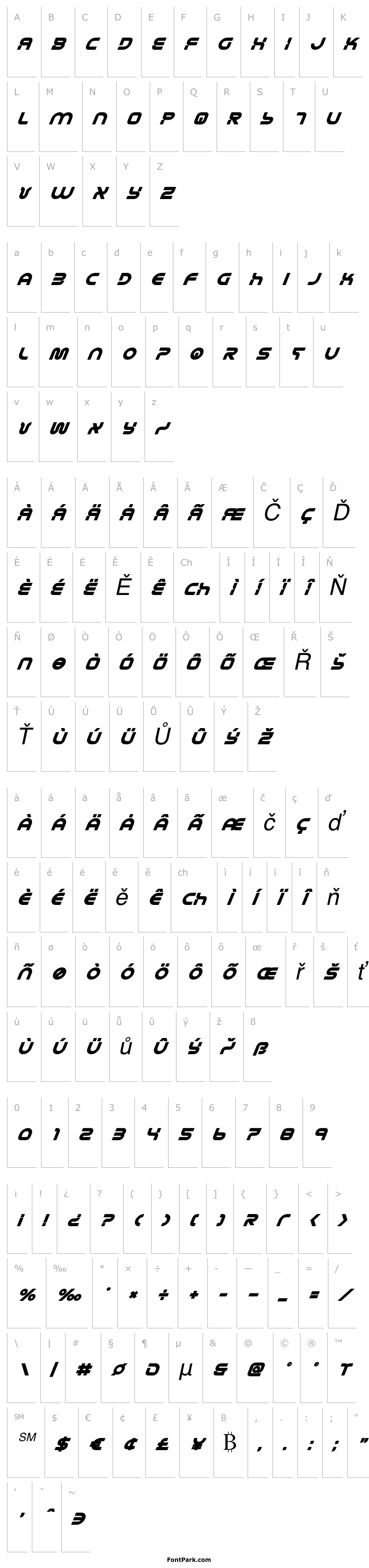 Overview Yukon Tech Bold Italic