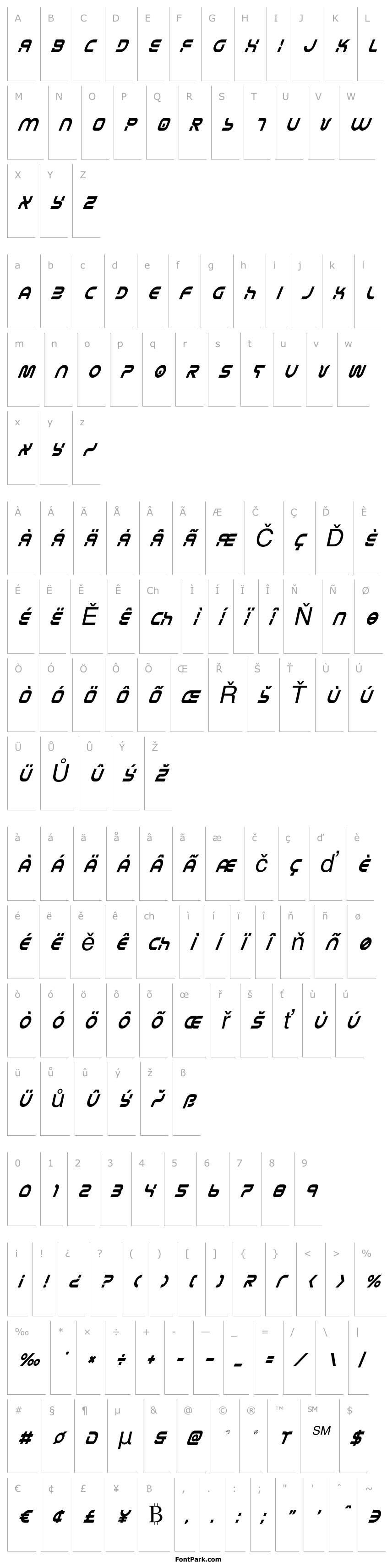 Overview Yukon Tech Condensed Italic