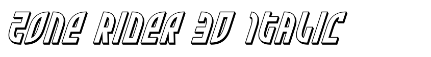 Font Zone Rider 3D Italic by Daniel Zadorozny