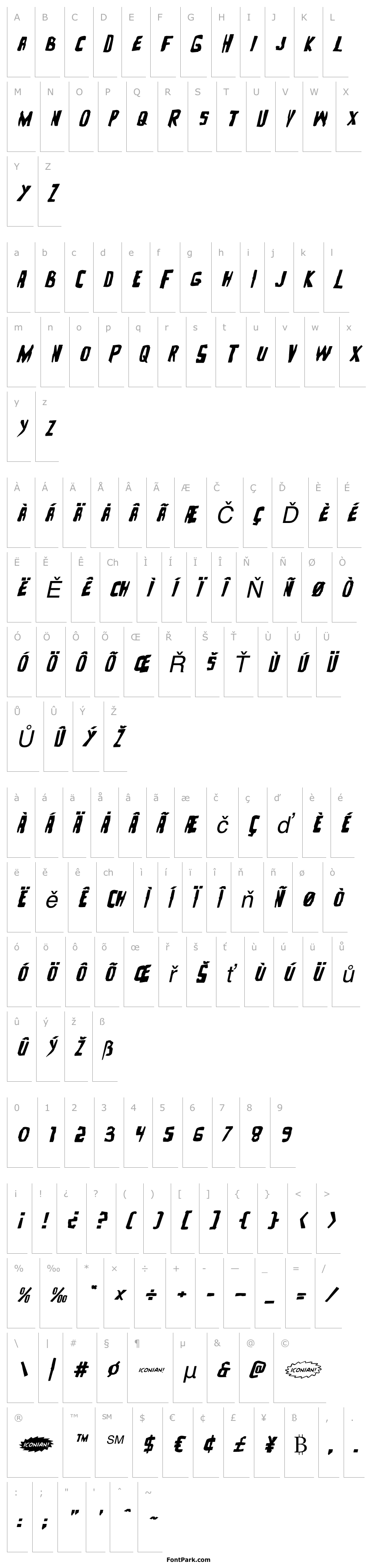 Přehled Zakenstein Expanded Italic