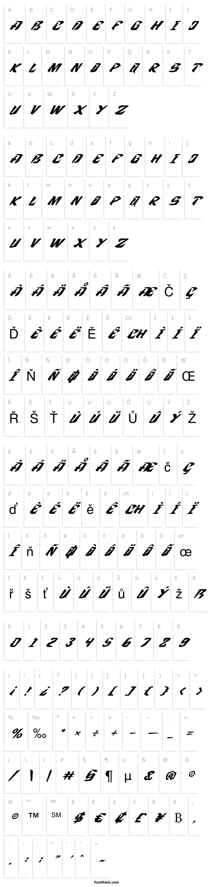 Overview Zanden Italic
