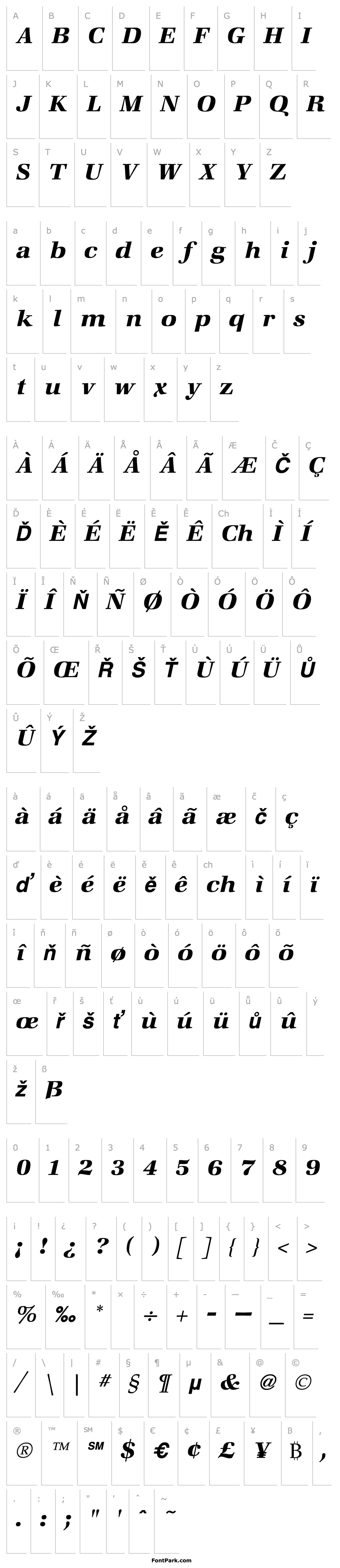 Overview Zapf Bold Italic