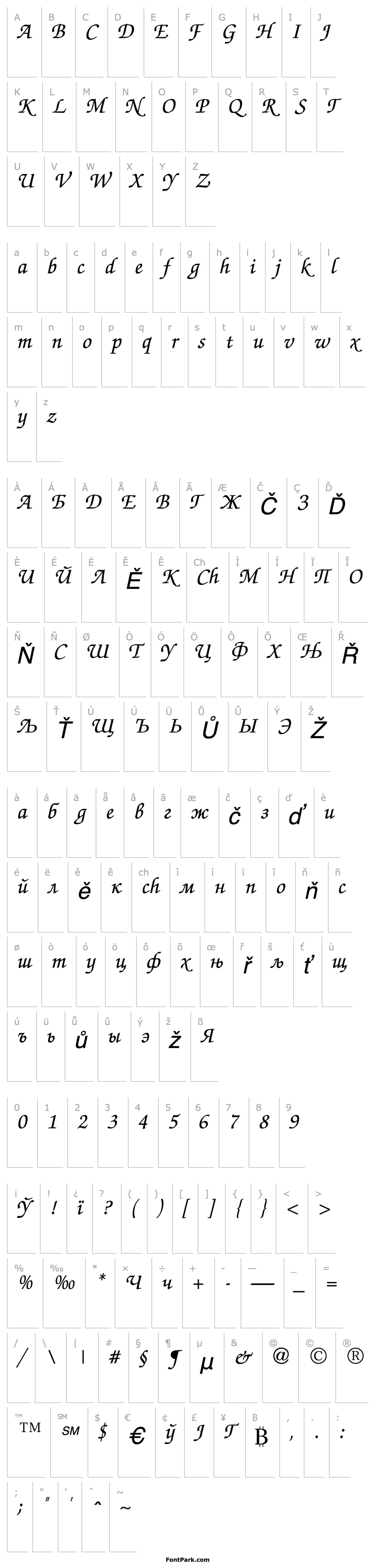 Overview Zapf Chance Italic