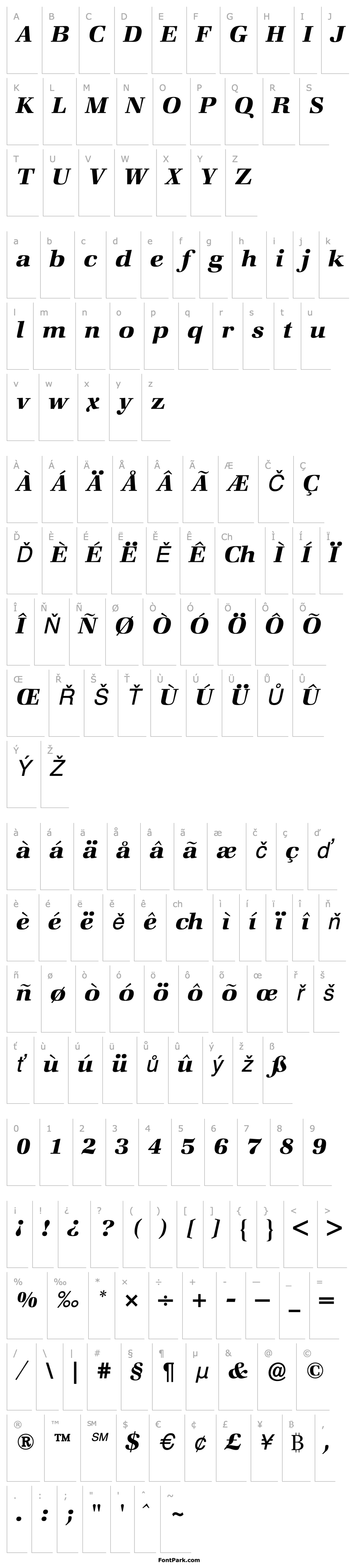 Overview ZapfBookBQ-DemiItalic