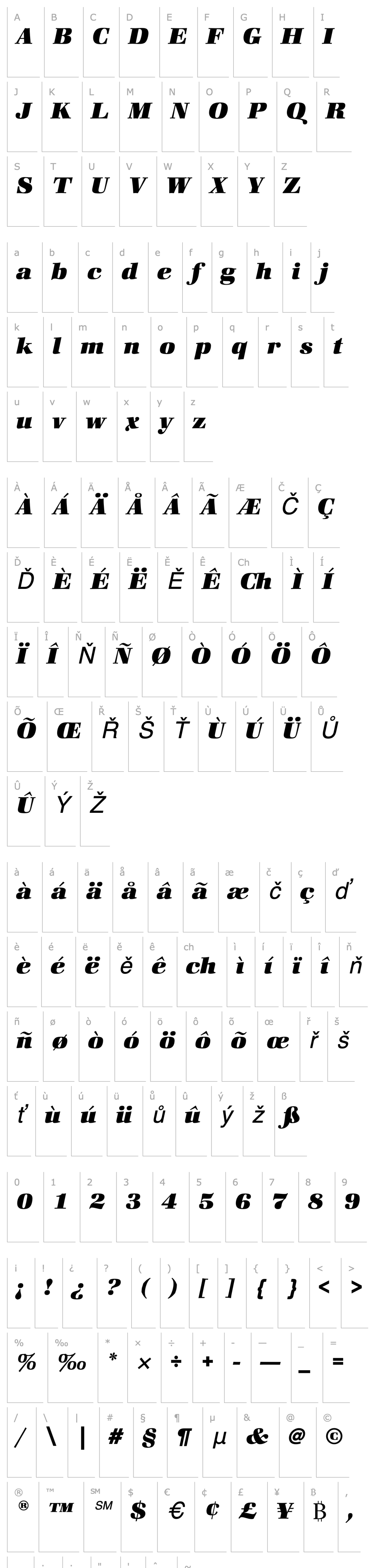 Overview ZapfBookEF-HeavyItalic