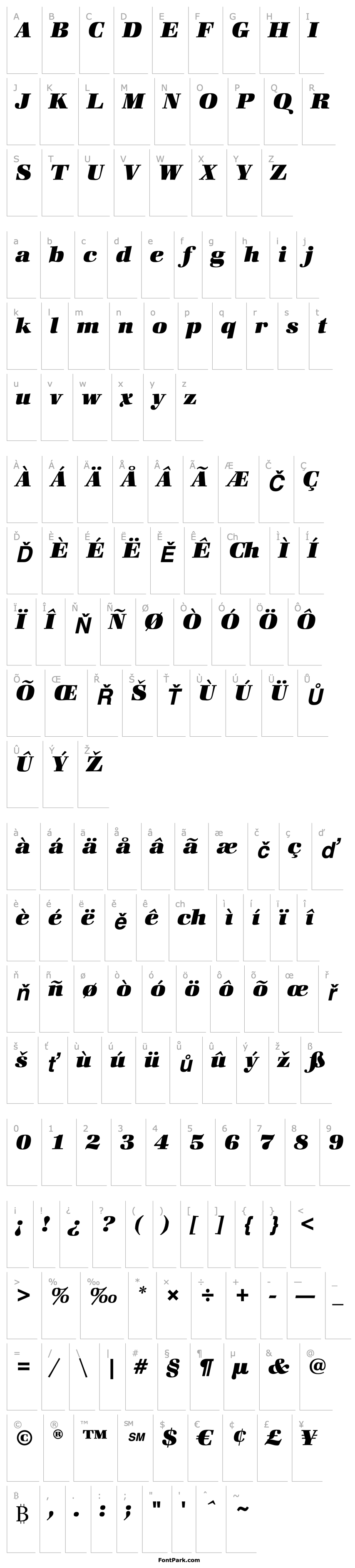 Overview ZapfBookITCStd-HeavyItalic