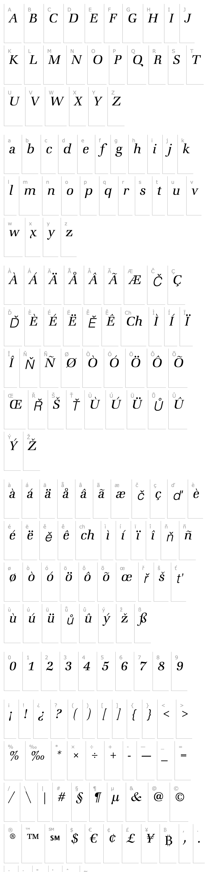 Overview ZapfBookITCStd-LightItalic