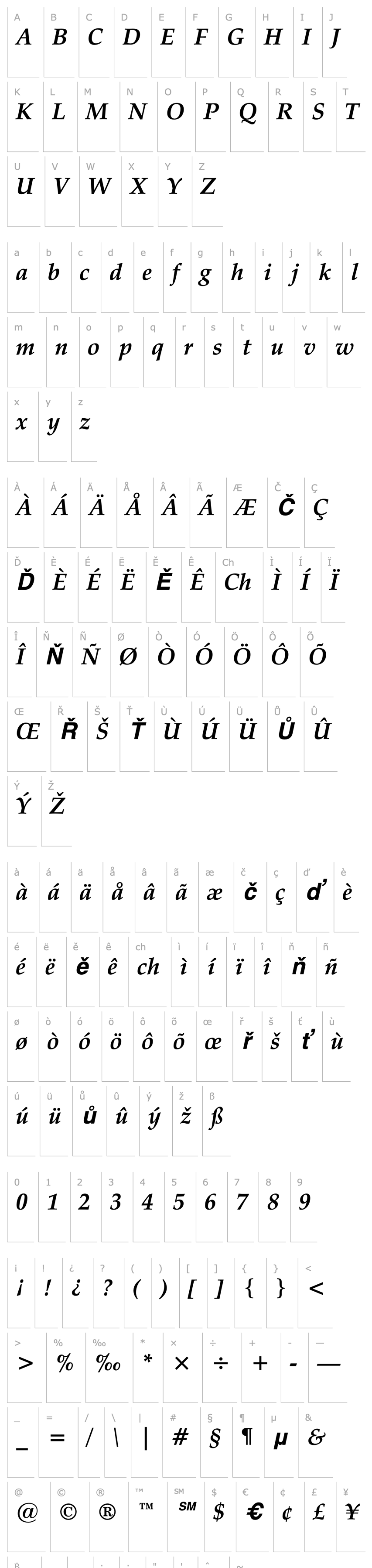 Overview ZapfCalligraphic801BT-BoldItal