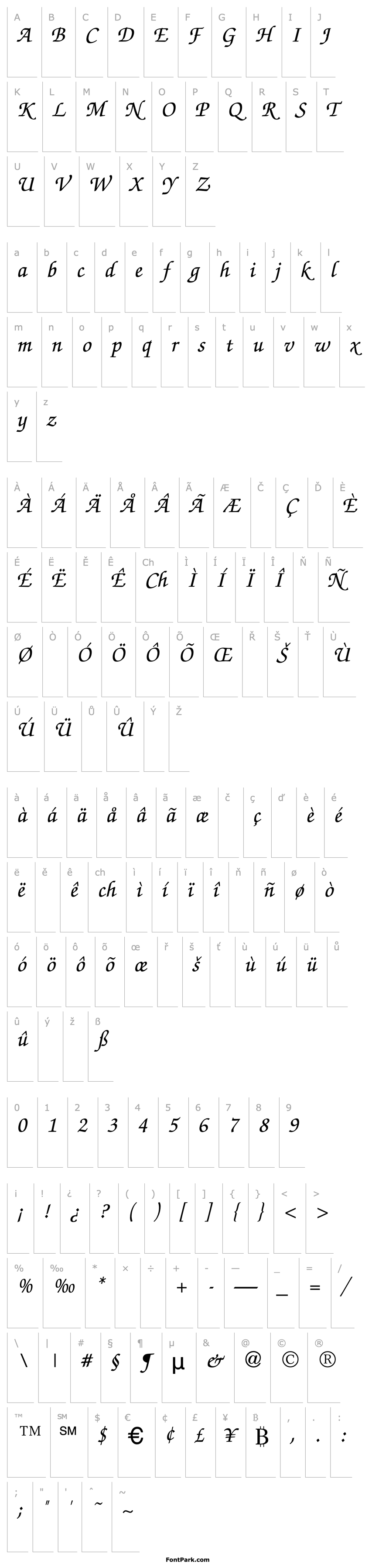 Overview ZapfChancery-MediumItalic