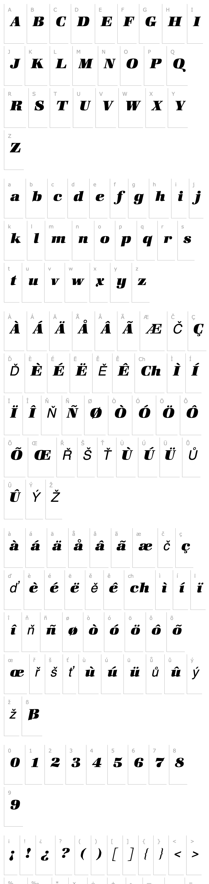 Overview ZapfHeavyItalic