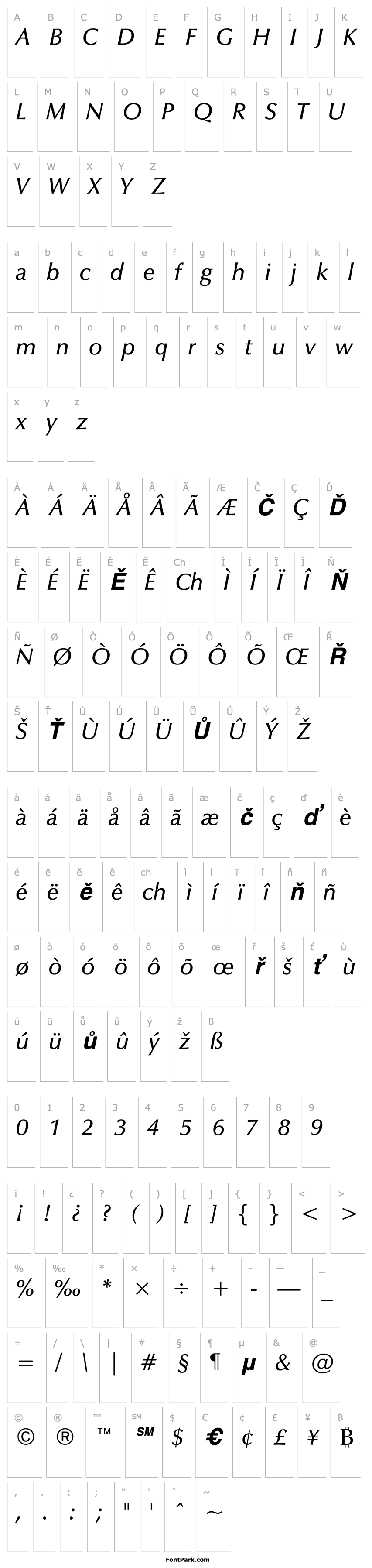 Overview ZapfHumanist601BT-DemiItalic