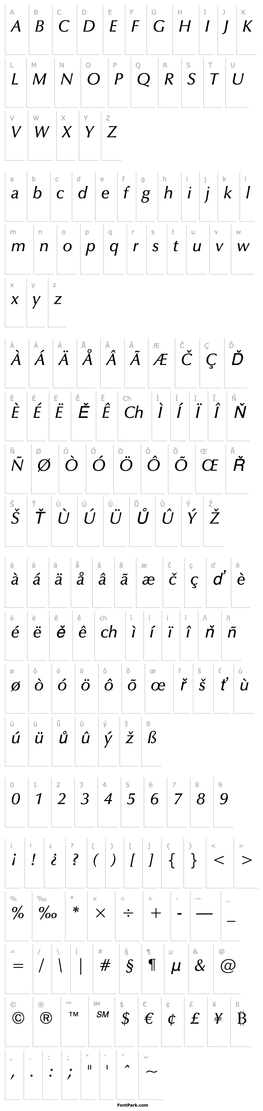 Overview ZapfHumnst Dm BT Demi Italic