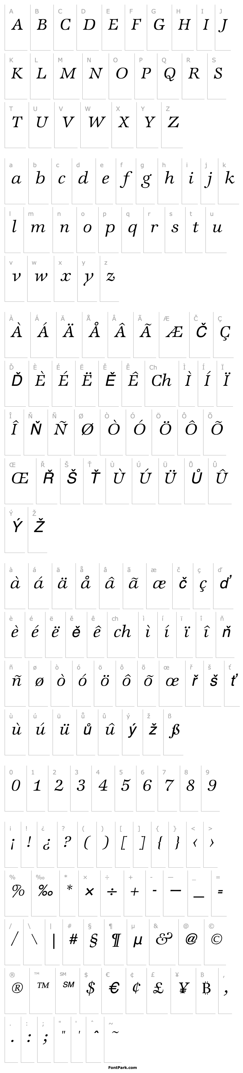 Overview ZapfInterLightItalic