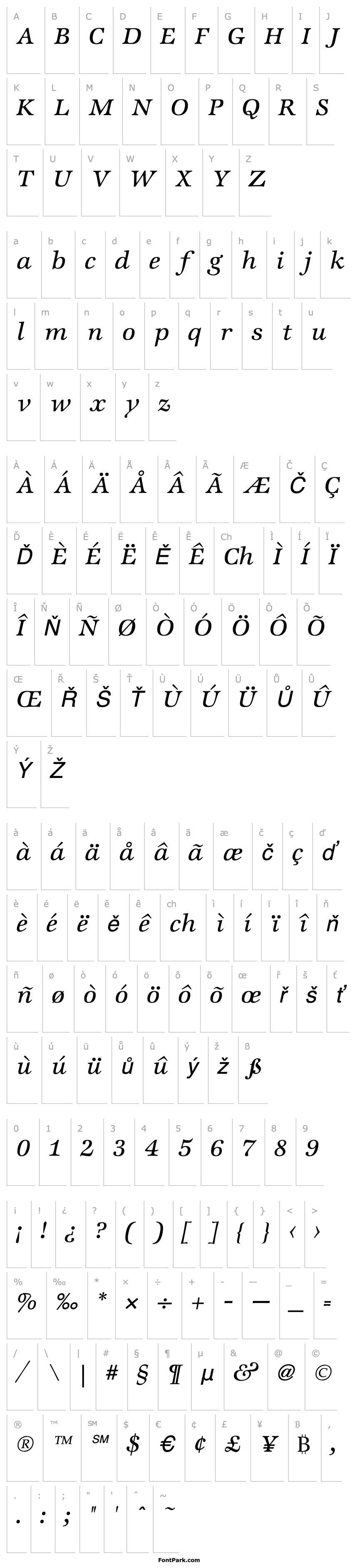 Overview ZapfInterMediumItalic