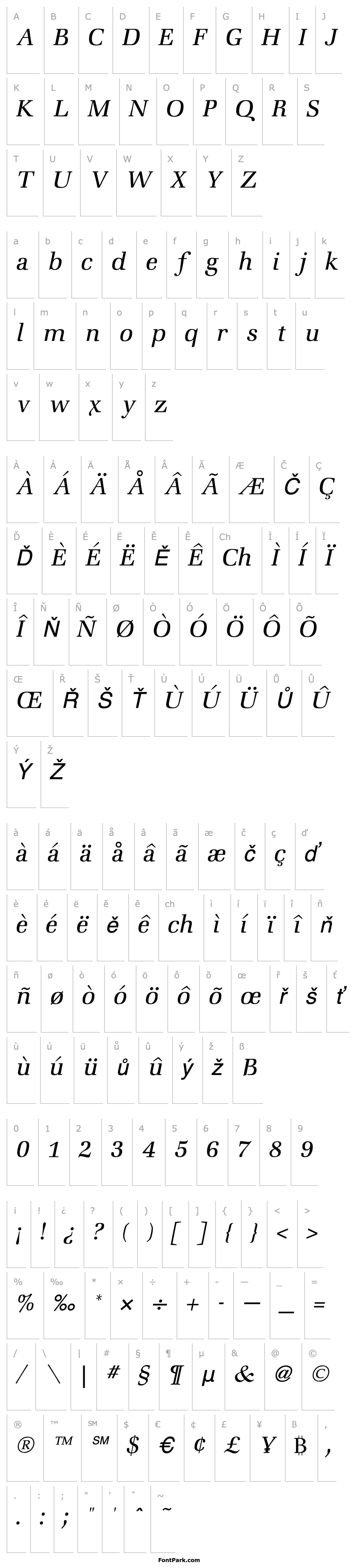 Overview ZapfLightItalic