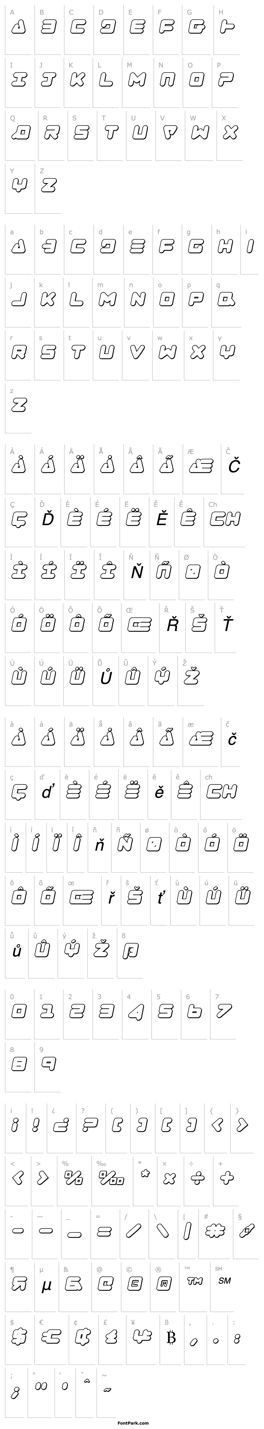 Přehled Zealot Outline Italic