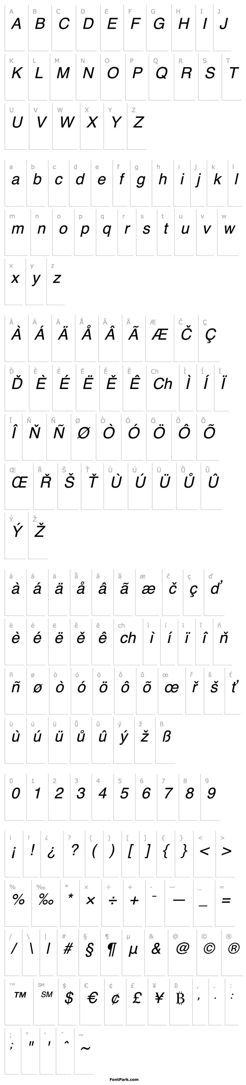 Overview ZeitgeistExpertMT-Italic