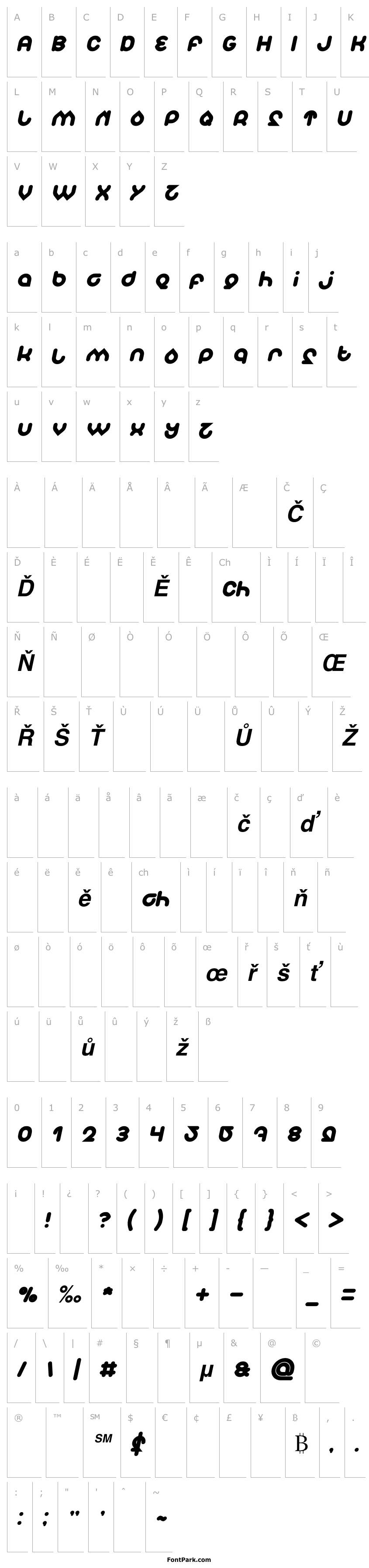 Přehled Znow White Bold Italic