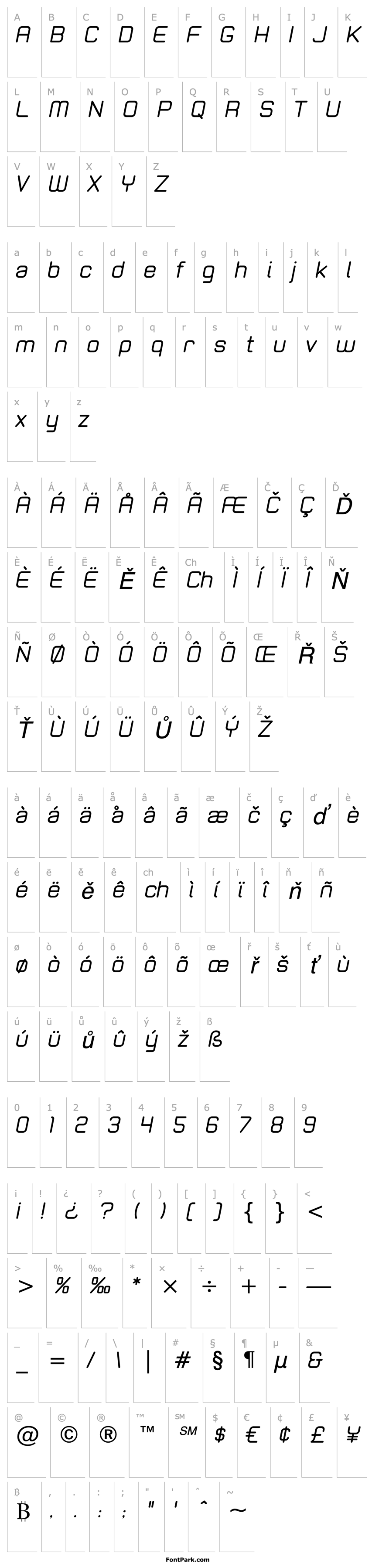 Přehled Zolano Sans BTN Oblique