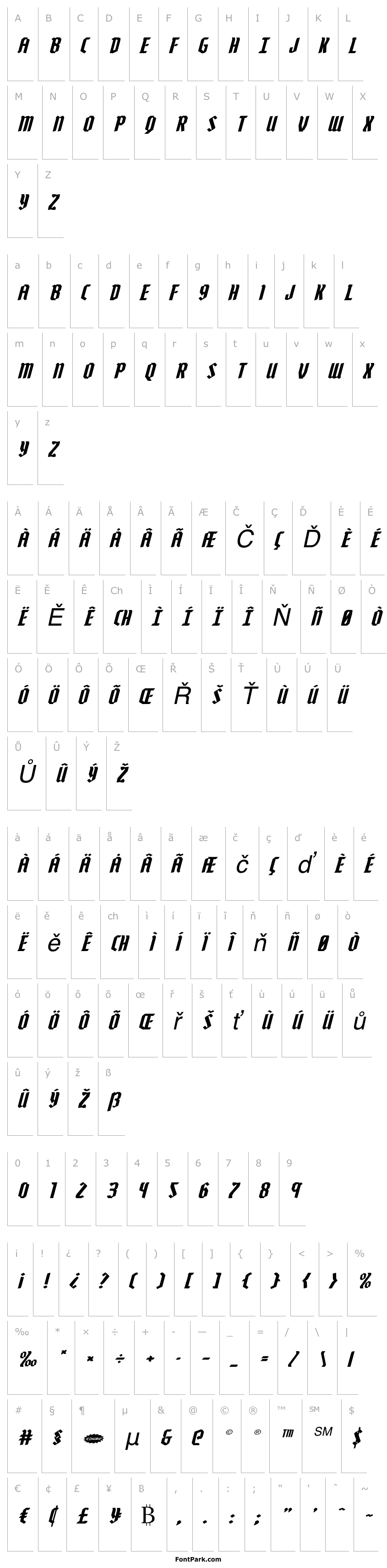 Přehled Zollern Expanded Italic