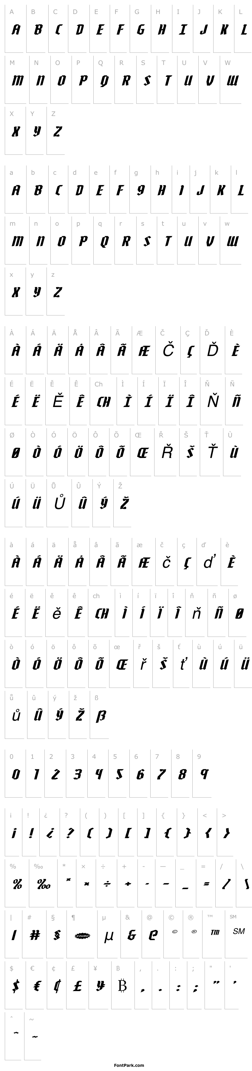 Přehled Zollern Extra-Expanded Italic