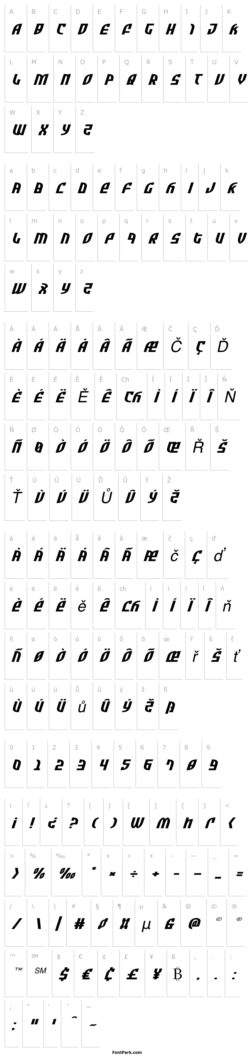 Overview Zone Rider Xtra-Expanded Italic