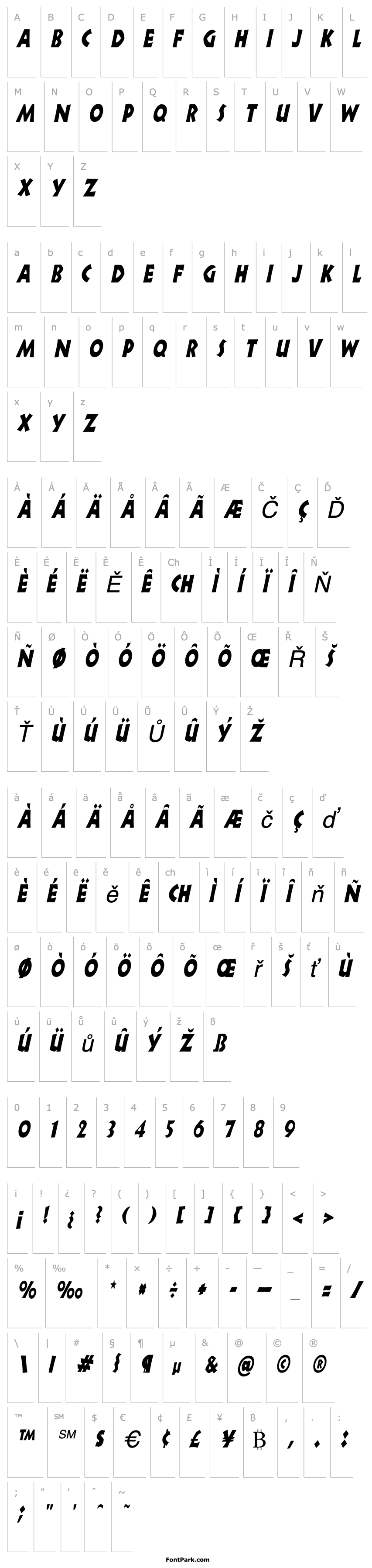 Overview ZorbaCondensed Italic