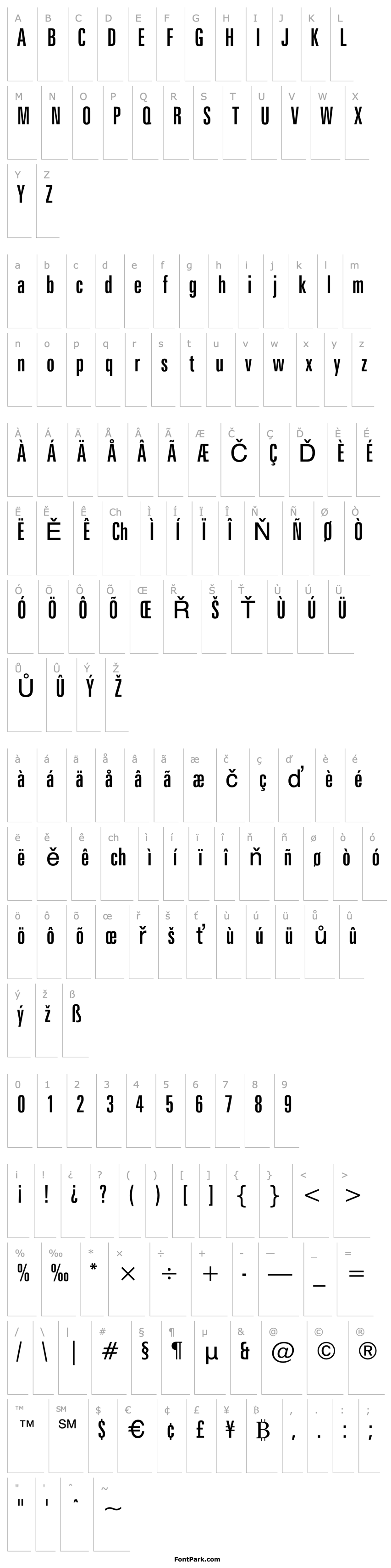 Overview ZurichBT-ExtraCondensed