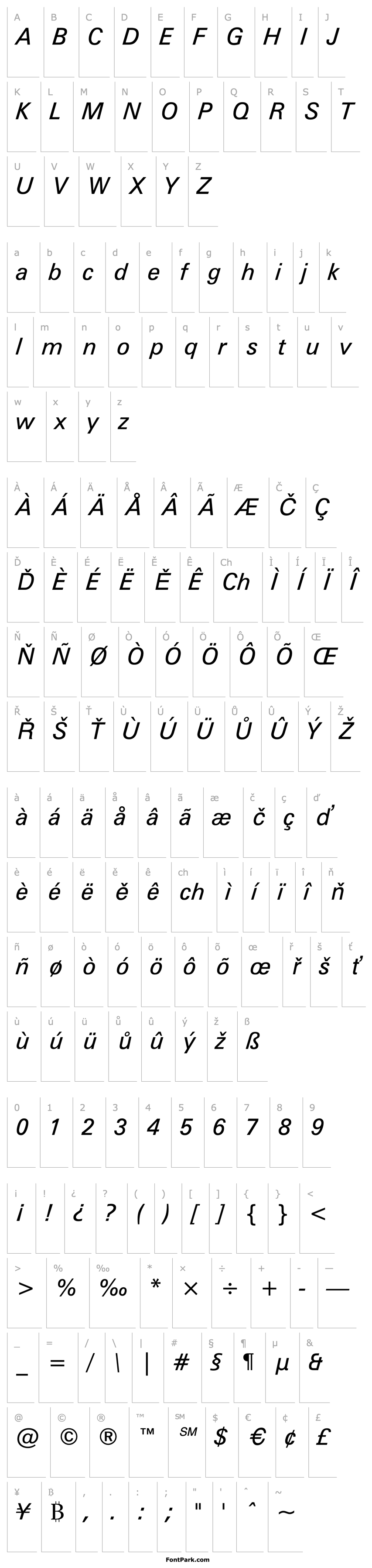 Overview ZurichBT-Italic