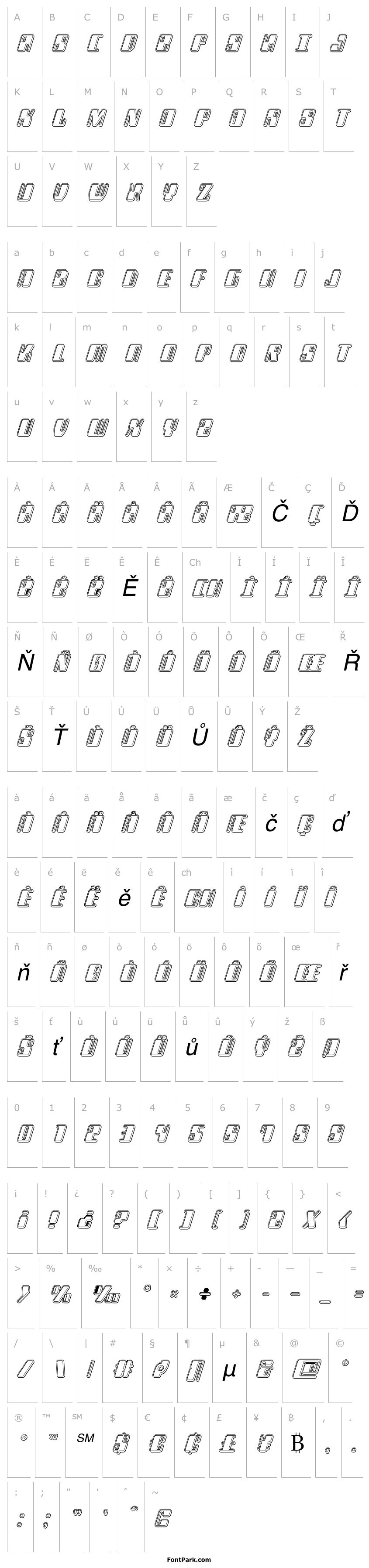 Overview Zyborgs Engraved Italic